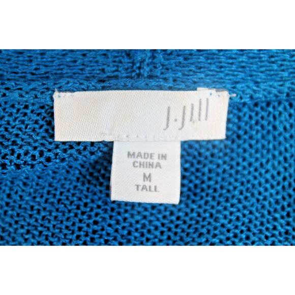 Lot of 2 J Jill Linen Blended Lightweight Long Cardigan size M/Tall Blue Pink - Picture 6 of 16